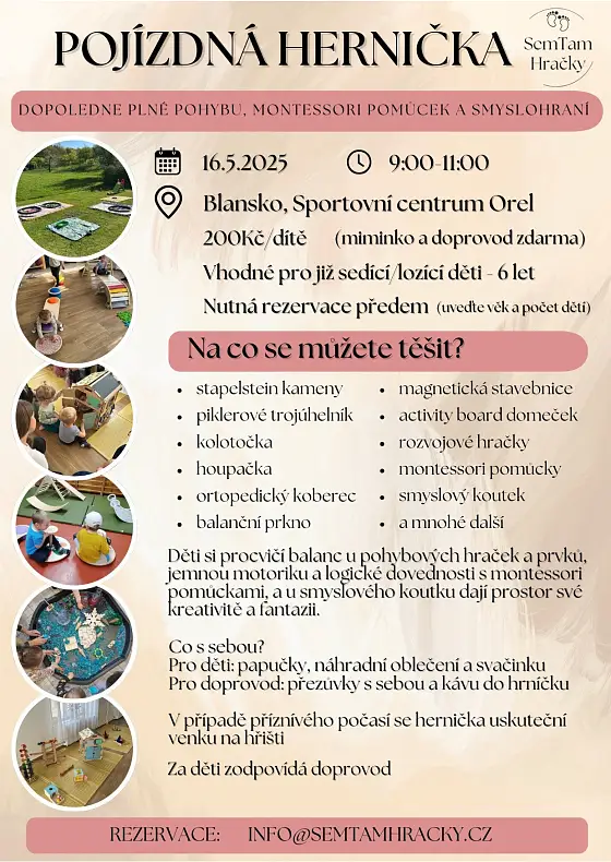 foto k akci: Pojízdná hernička – dopoledne plné pohybu, montessori, aktivit a smyslového hraní