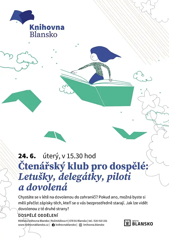 foto k akci: Čtenářský klub pro dospělé: Letušky, delegátky, piloti a dovolená