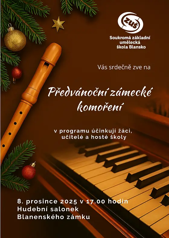 foto k akci: Předvánoční zámecké komoření žáků Soukromé ZUŠ Blansko
