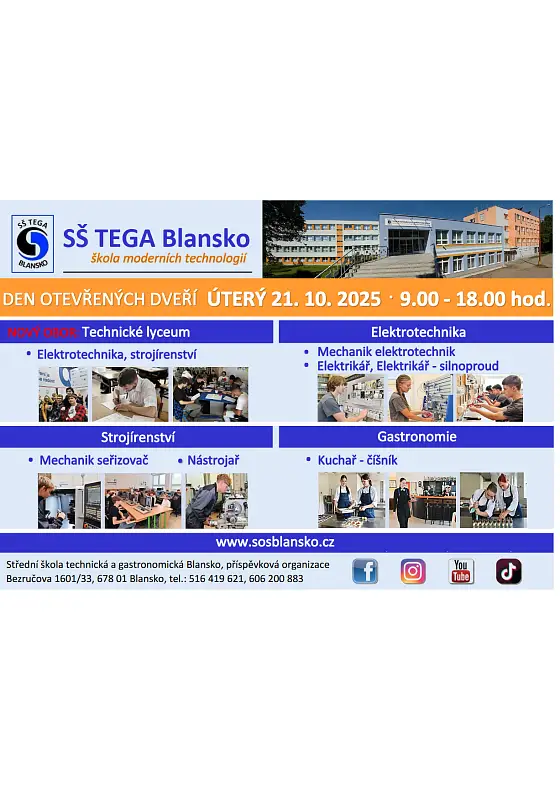 foto k akci: Den otevřených dveří SŠ TEGA Blansko