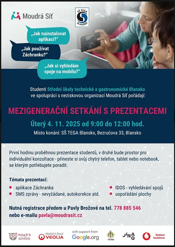 foto k akci: Mezigeneračním setkání: Pomoc seniorům s chytrými telefony, tablety i počítači