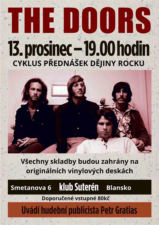 foto k akci: The Doors | Dějiny Rocku | Cyklus přednášek s poslechem | Petr Gratias