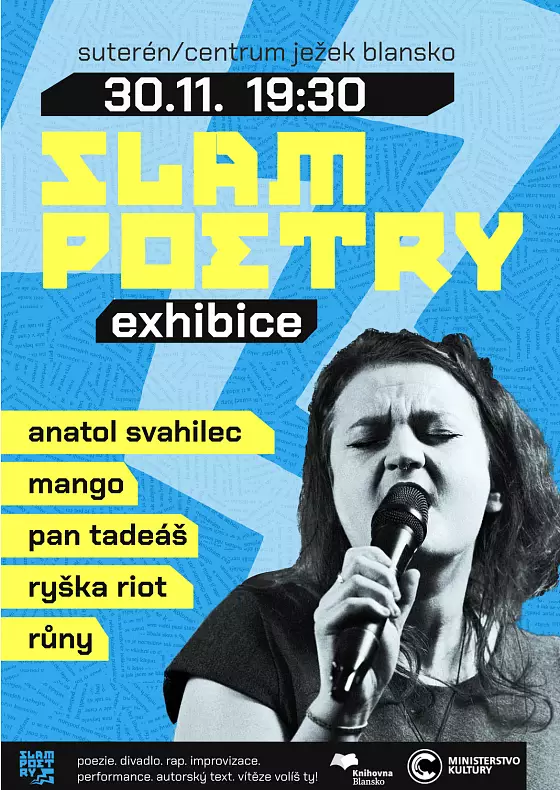 foto k akci: Slam poetry exhibice I Anatol Svahilec – Mango – Pan Tadeáš – Růny – Ryška Riot