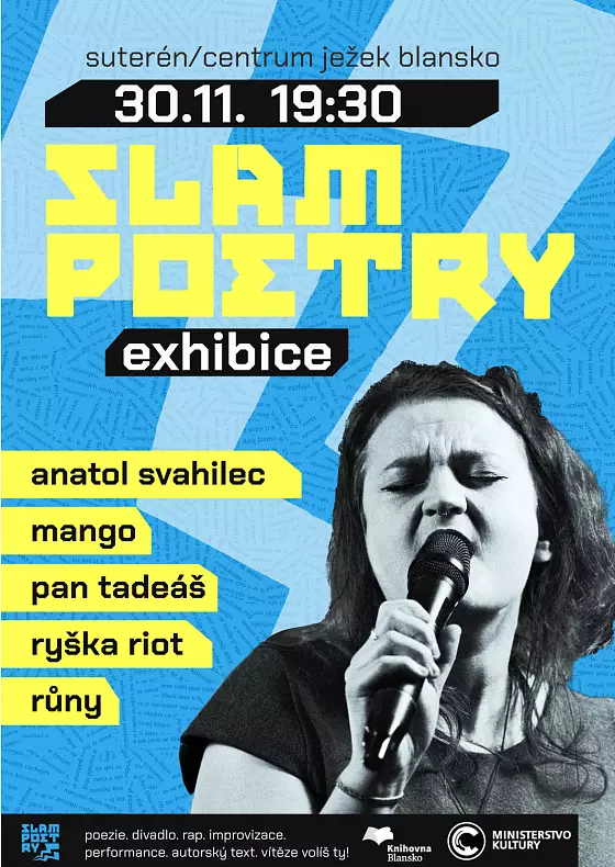 foto k akci: Slam poetry exhibice I Anatol Svahilec – Mango – Pan Tadeáš – Růny – Ryška Riot