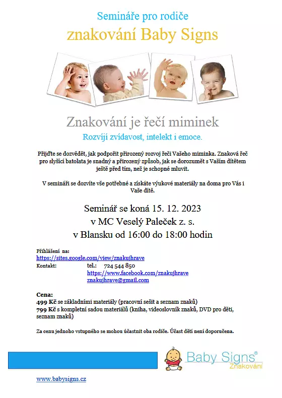 foto k akci: Seminář znakování Baby Signs®