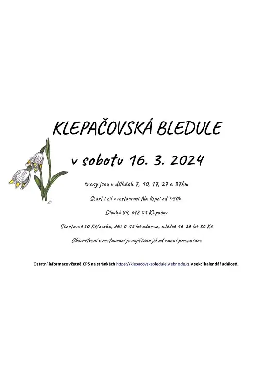 foto k akci: Klepačovská bledule 2024 – turistický pochod
